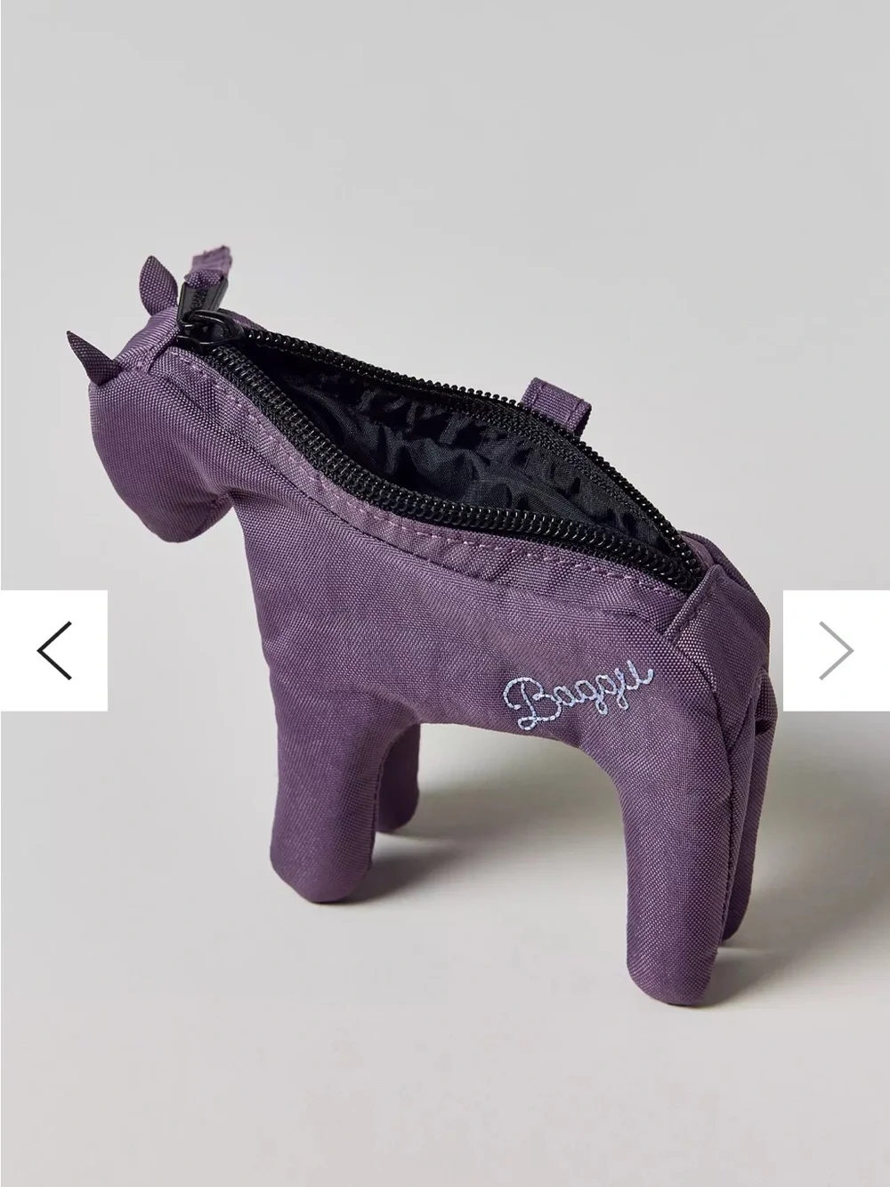 Baggu Horse Charm Keychain Dusty Violet Purple Change Purse Pouch